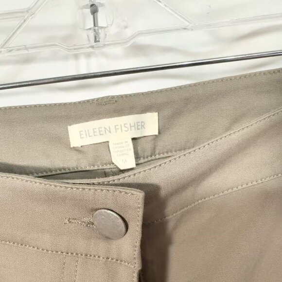 Eileen Fisher Medium Pants Ankle Cropped Organic Cotton Blend Stretch - Picture 3 of 3